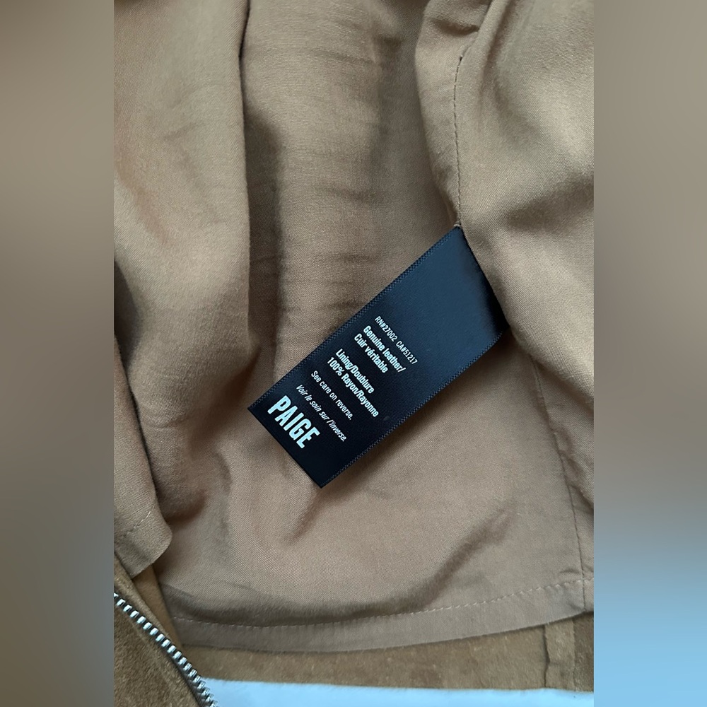 PAIGE Tobacco Color Suede Moto Jacket - Picture 16 of 16